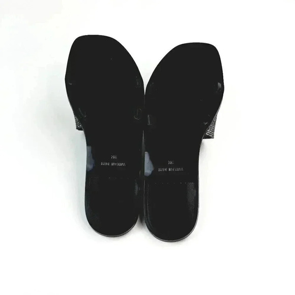 Vince Camuto Women's Jaquell Black Smoke Rhinestone Embossed Jelly Sandal Slide - Picture 10 of 12